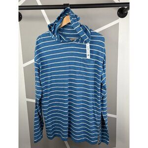 NWT Southern Tide Andreas Striped Sun Farer Hoodie Men’s L Atlantic Blue Slub